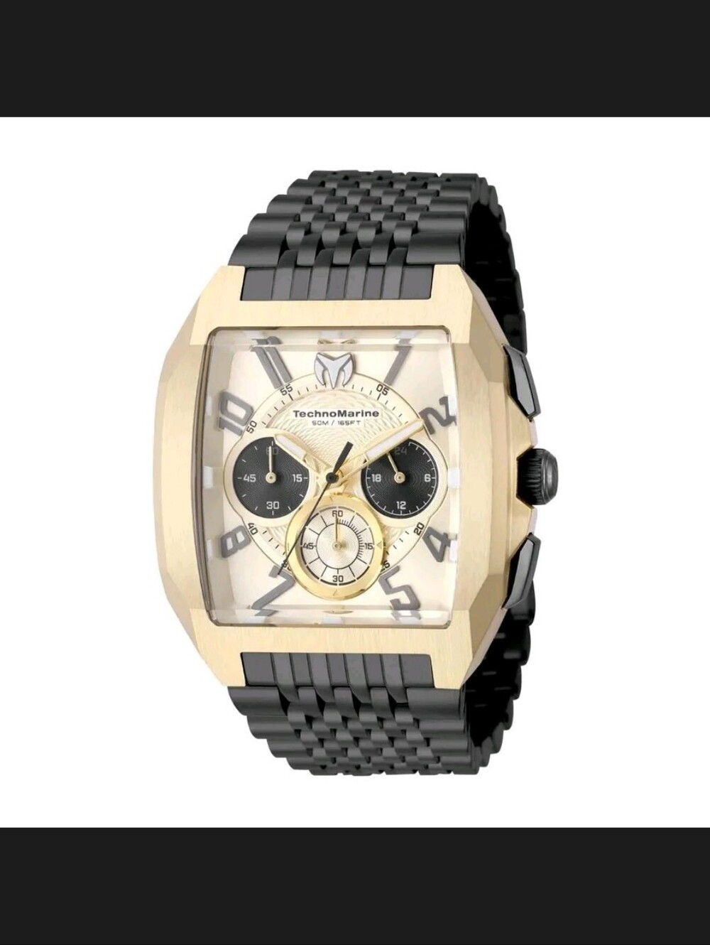 Technomarine Gold Tone Case with Black Bracelet Men's Watch 41mm